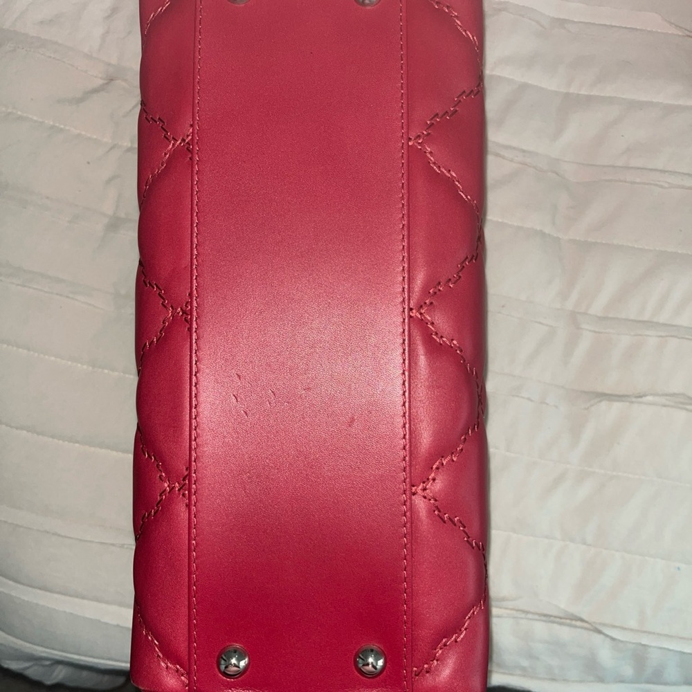 Chanel Red Quilted Leather Shoulder Bag with Chain Strap - Picture 7 of 10